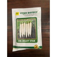 Hyjen Biotech HB-Milky Star F1 Hybrid Radish Seeds | Premium Mooli Seeds | High Yield White Radish Variety | 100g Pack