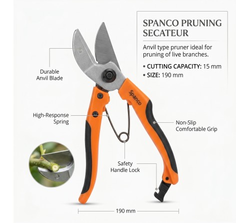 SPANCO PRUNING SECATEUR  SIZE: 190 mm