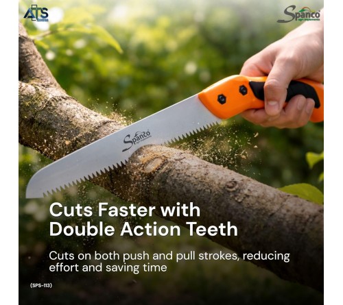SPANCO PRUNING SAW (With Double Action Teeth & Soft Fixed Handle)  SIZE: 445 mm