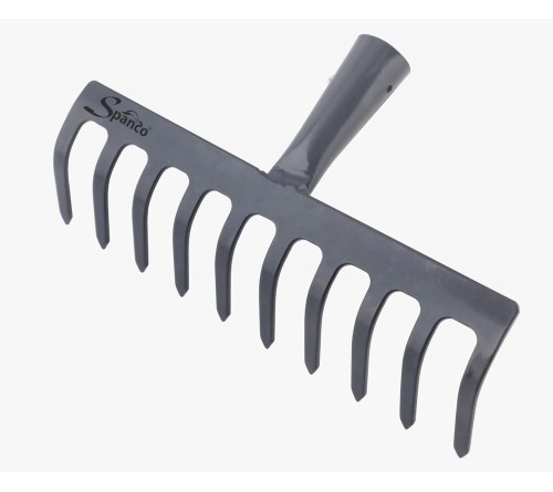 SPANCO GARDEN RAKE (10 Teeth without handle) Essential for final soil preparation, ideal for small to large areas.