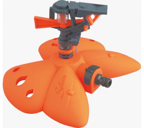 SPANCO Plastic Impulse Sprinkler with Butterfly Base | 24 Meter Coverage Irrigation Sprinkler for Lawn & Garden