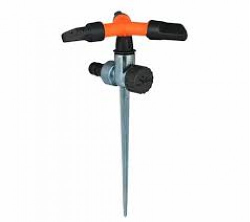 SPANCO 3 Arm Garden Sprinkler with Metal Spike | 360° Rotating Lawn Water Sprinkler | Heavy-Duty Ground Stake | Ideal for Lawns, Flower Beds & Vegetable Gardens