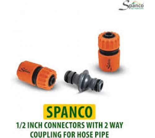 SPANCO 2-Way Hose Coupling | Garden Hose Extension Connector | Durable Hose Joiner for Irrigation & Watering Systems