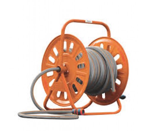 SPANCO Self-Balanced Hose Reel Stand | Heavy-Duty Steel Garden Hose Reel | 150 Feet Hose Capacity | Portable Hose Storage Reel (Without Hose)