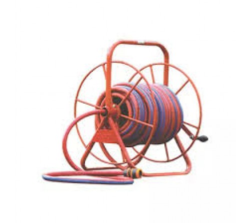 SPANCO Self-Balanced Hose Reel Stand | Heavy-Duty Steel Garden Hose Reel | 100 Feet Hose Capacity | Portable Hose Storage Reel (Without Hose)