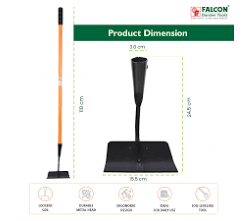 FALCON Onion Hoe with Steel Handle & Grip – Heavy-Duty Earthing & Cultivation Tool