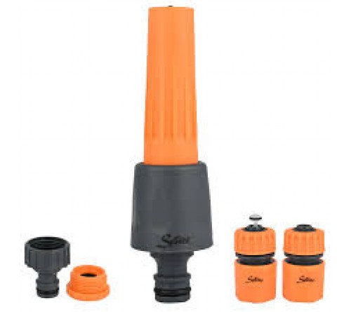 SPANCO Garden Sprinkler & Connector Set | Adjustable Hose Nozzle with 1/2" Hose Connectors, Water Stop Connector & 1/2"–3/4" Tap Adaptor