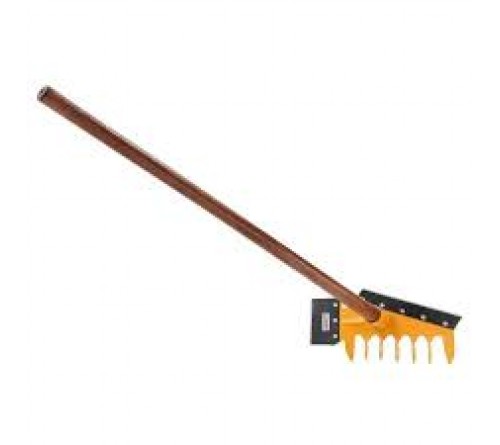 FALCON 3-in-1 Garden Rake with Wooden Handle – Multipurpose Soil Cultivation, Raking & Levelling Tool