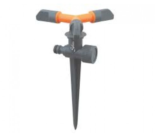 SPANCO 3 Arm Garden Sprinkler with Plastic Spike | 360° Rotating Lawn Water Sprinkler | Easy Relocation | Ideal for Lawns, Flower Beds & Vegetable Gardens