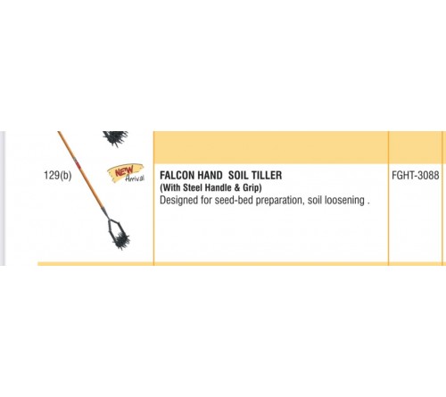 FALCON HAND SOIL TILLER (WITH STEEL HANDLE & GRIP)